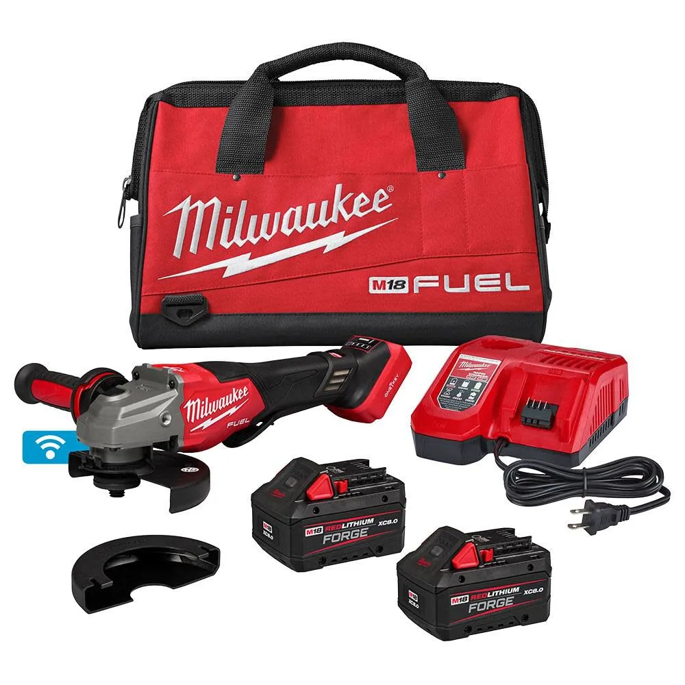 Milwaukee M18 FUEL 4-1/2 Inch-6 Inch Variable Speed Braking Grinder, Paddle Switch with ONE-KEY Kit